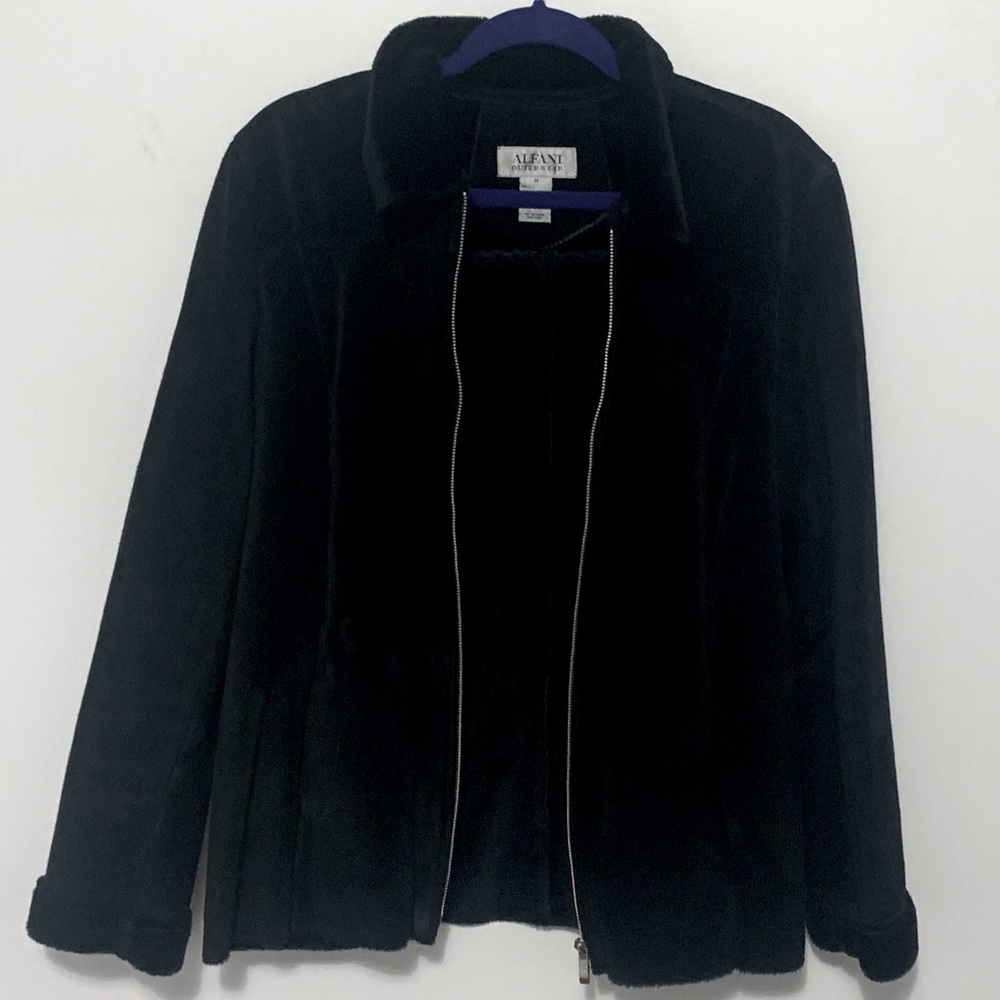 Alfani 100% Genuine Suede Leather Black Jacket
